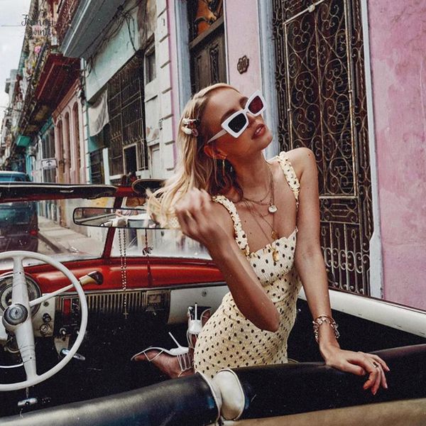 

бежевый dot печати платья мода puff рукавом без рукавов летнее платье без бретелек ruffles sundress отдыха sexy длинные streetwear, Black;gray