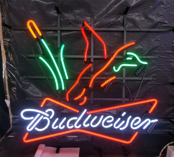 

производитель budweiser неоновая вывеска световой бар реклама развлечения украшения дисплей искусства настоящее стеклянная лампа металлическ