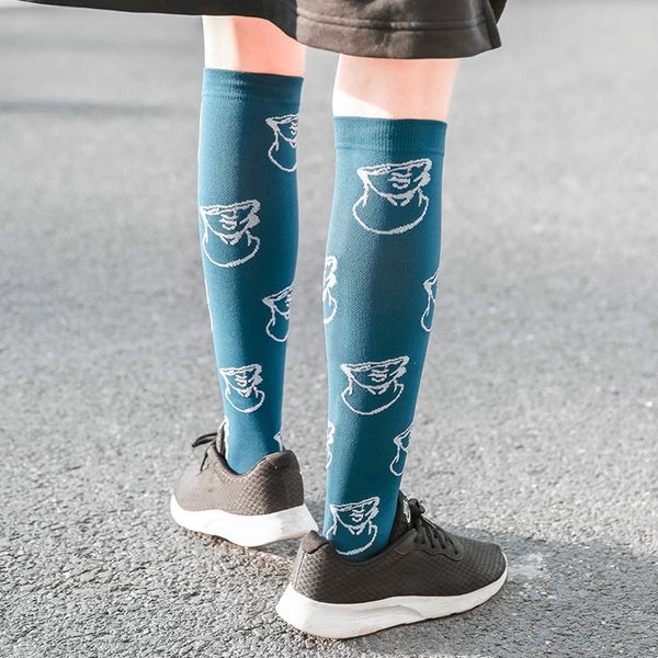 

new compression socks knee high for veins travel sport long socks wholesale running sports varicose, Black