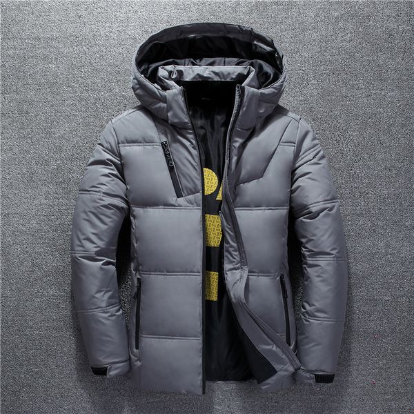 

men outerwear new winter hooded warm jackets parka 2019 autumn winter slim mens coats casual detachable jackets, Black