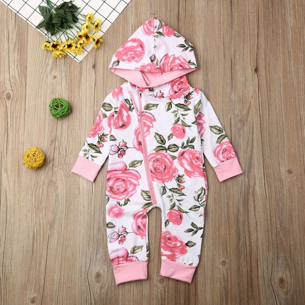 

newborn baby girl cotton romper bodysuit jumpsuit hoodies clothes outfits, Blue