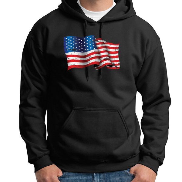 

american flag distressed usa patriotic pride hoodie sweatshirt, Black