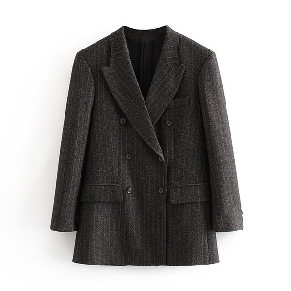 

malina office lady long sleeve blazers women fashion striped printed jacket women elegant double breasted suits female ladies jj, White;black