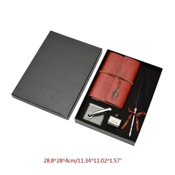 

antique quill feather dip pen writing ink set stationery gift box fountain pen