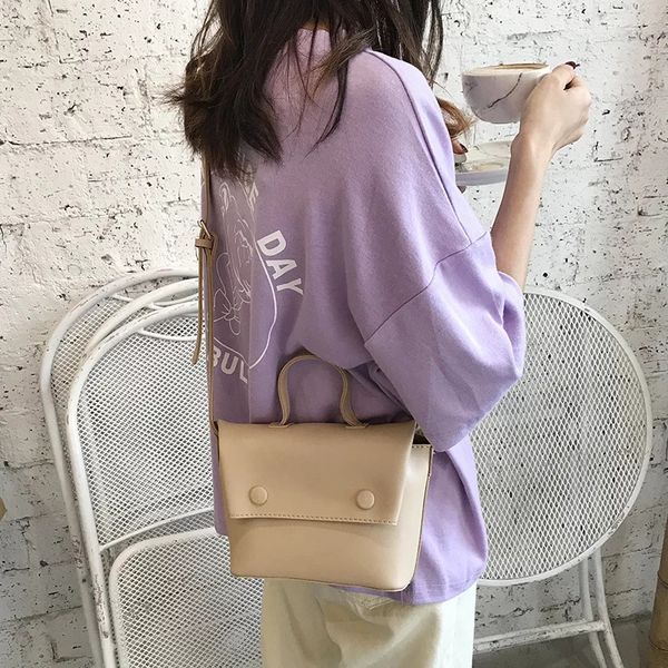 

new mini messenger bag ins simple fashion handbags all match 2 sets bag pu small