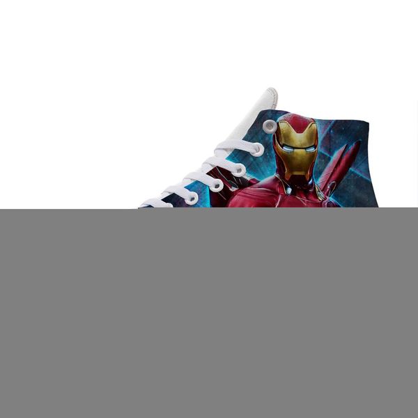 

iron man shoes comics the heros 3d superhero iron man lightweight plimsolls breathable comfortable canvas shoes, Black
