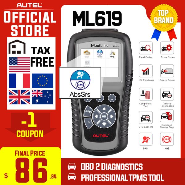 

блок развертки autel maxilink ml619 obdii бд 2 автомобиля диагностический код читателя сканирования инструменты abs подушки безопасности srs