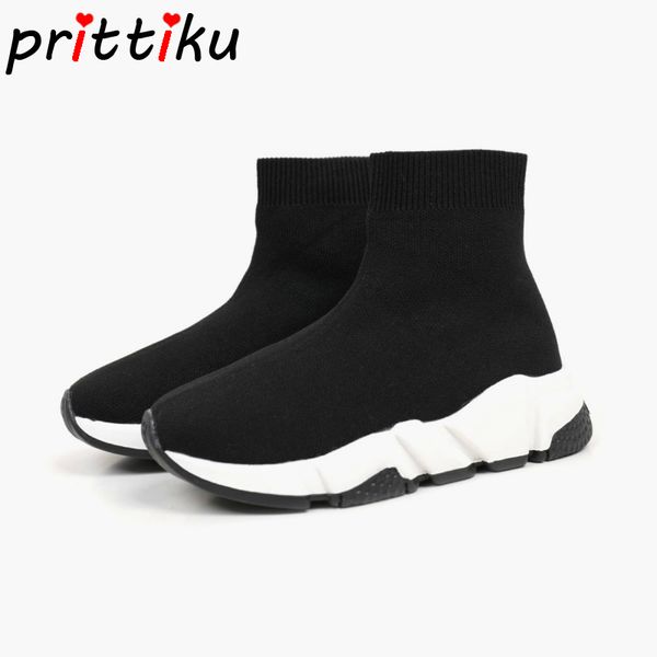 

2019 для девочек для мальчиков high top mesh носок кроссовки малышей / little / big kid повседневная мода тренеры дети школа скольжения на о, Black;red