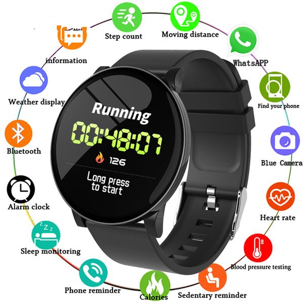 

w8 bluetooth smart watch waterproof sports fitness tracker heart rate monitor blood pressure men women android iphone smartwatch, Slivery;brown