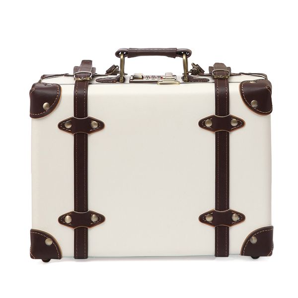 

горячая 12 / 20inch vintage pu кожаный чемодан женщин / 16 ручной клади мешок сверхлегких косметический случай для девочек