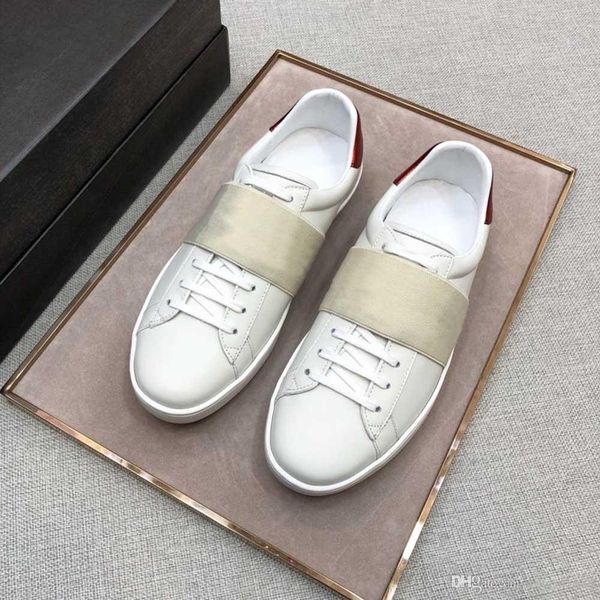 

men casual shoes luxury designer sneakers shoe genuine leather fashion mens designer shoes white trainers sports sneakers, Black