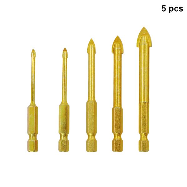 

5/7 pcs ceramic tile glass drill bits multifunction hard alloy hex shank for electric drill bits-30