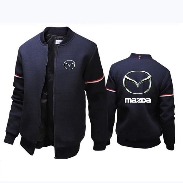 

новый бренд кардиган круглый вырез мужская полоса дикие куртки мужская мода фитнес сгущает теплый логотип mazda пальто топы быстрая доставка, Black