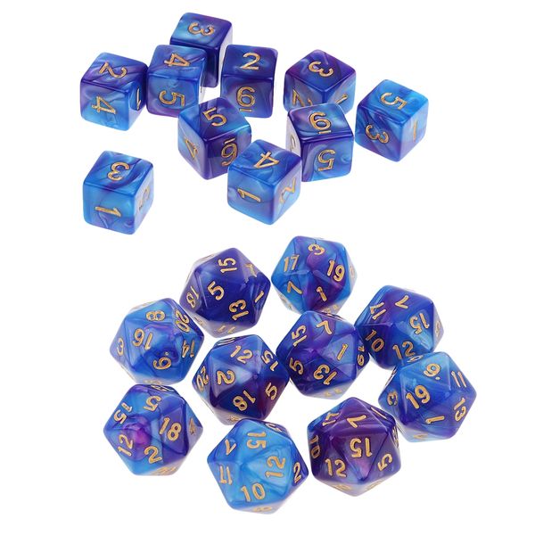 

20pcs d20 polyhedral dice +6 sided dice for dungeons and dragons dnd rpg mtg other golf products