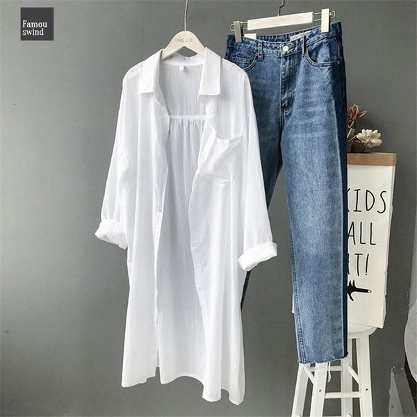 

хлопок блуза женщина пляж white long 2019 весна женщина с длинным рукавом рубашки с длинной блузой высокого качества сыпучего управление блу