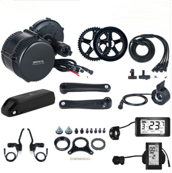 

48v 750w bafang 8fun bb 02b mid drive motor electric bike conver ion kit with 48v 6ah lithium ebike battery c961 c965 di play