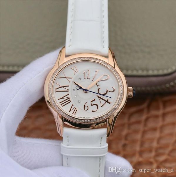 

orologio di lusso 77303bc lady watches 35x39.5mm mother-of-pearl dial movement watches diamond watch (18k white gold inset 323 diamond, Slivery;brown