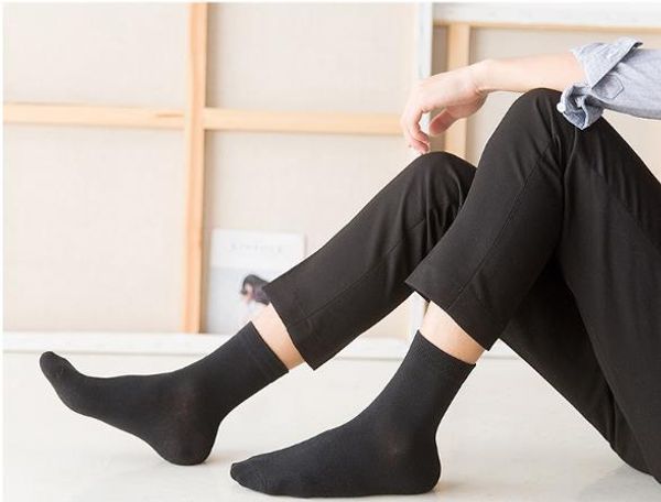 

брендовые мужские носки, повседневные, однотонные, защищенные от пота, молодые люди, хлопок, в продаже, поддержка от имени отгрузки, Black