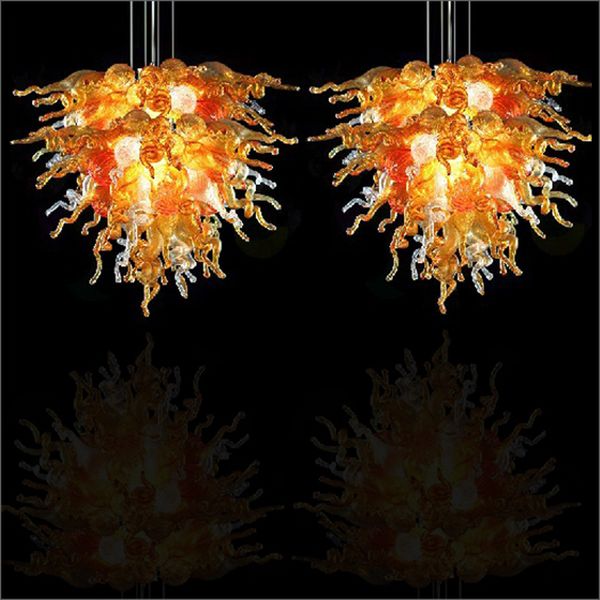 

led light source handmade blown galss hanging chain chandelier bar decoration blown glass chihuly style art design chandelier