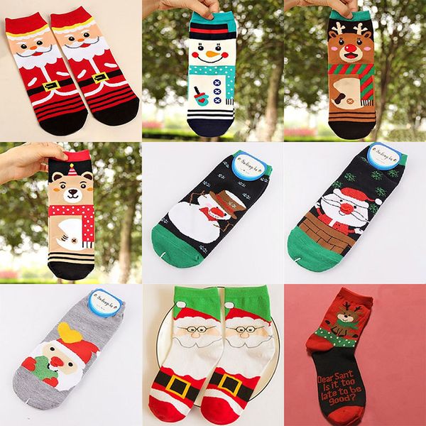 

christmas cotton socks for santa claus elk deer snowman bear women 3d printing socks gift christmas decorations hh7-1922