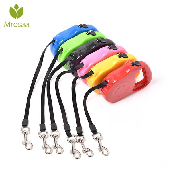 

6 colors automatic retractable extending dog lead leash 3/5m nylon walking dog leashes for all dogs accessories pet products