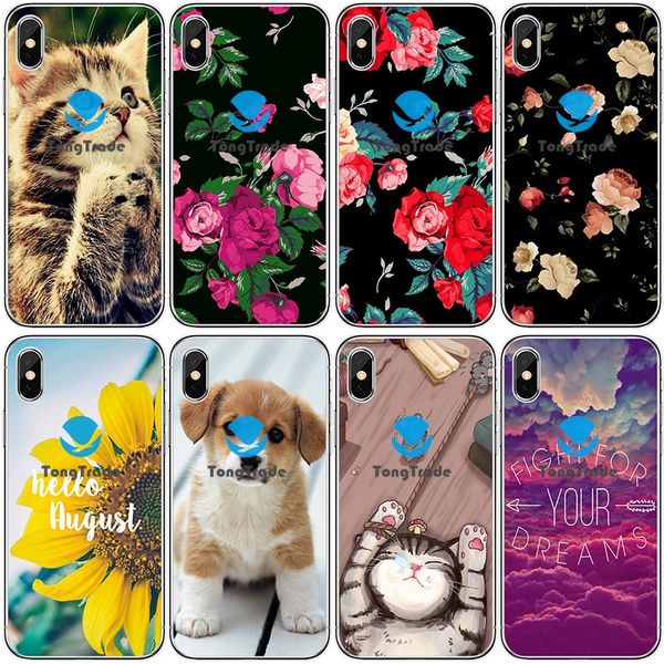 

tongtrade] soft silicone tpu case for iphone x xs max 11 pro 8 7 6s 6p 5s 5p samsung galaxy s9 s8 note 10 9 pro cartoon animal floral case