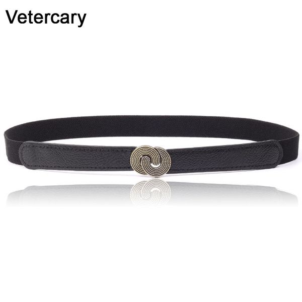 

woman cummerbunds european and american style thin belts for women red elastic corset belts vintage buckle circle black, Black;brown