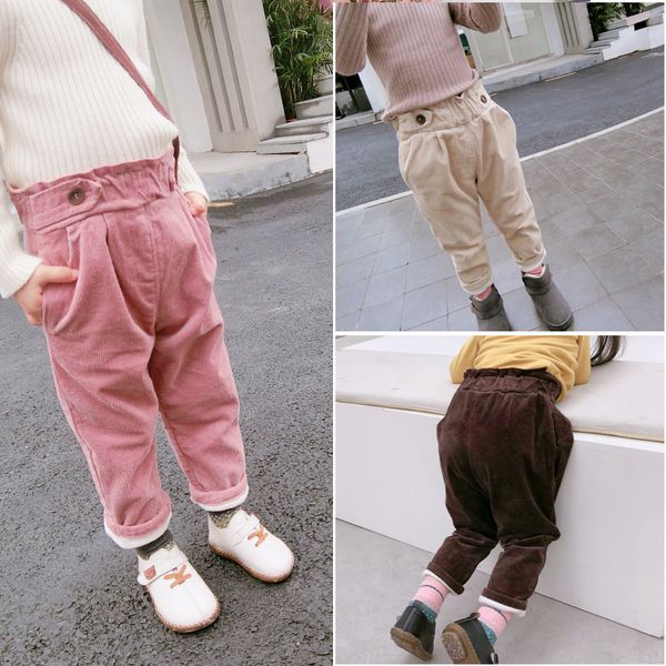 

2 3 4 5 6 y kids pants winter plus velvet thickening corduroy toddler girl pants baby boys trousers 2019 child warm baby, Blue