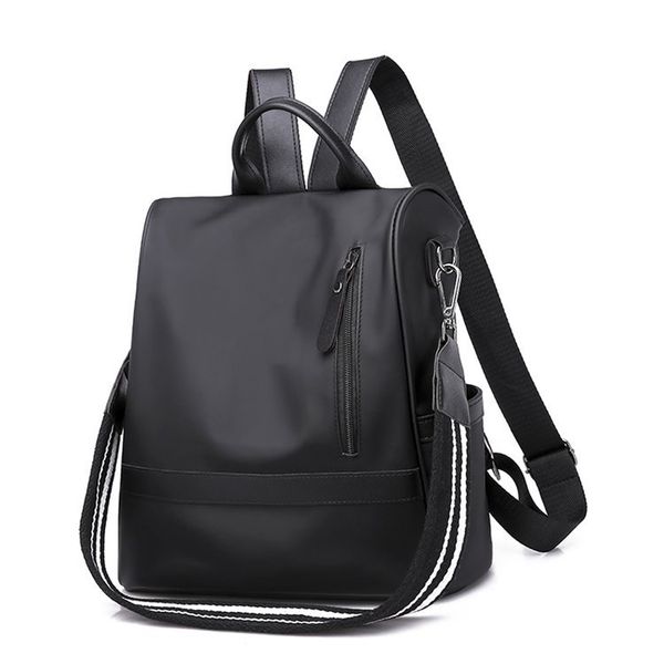 

nylon waterproof daily women backpack school travel anti theft removable strap practical dating zipper closure single shoulder