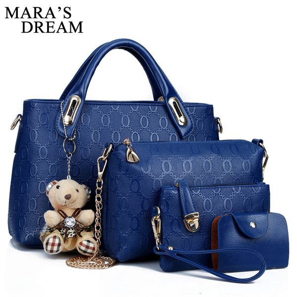 

mara's dream 2019 women bag handle bags female famous brand women messenger bags handbag 4 set pu leather composite bags y190619