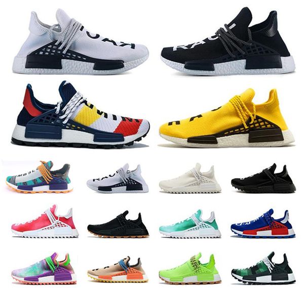 

wholesale nmd human race men women running shoes digijack blue plaid nerd nobel ink pharrell williams hu trail runner sport sneaker 5-12.5