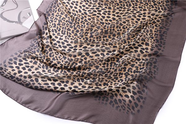 

new silk long shawls&wraps women leopard towel scarves female fashion dark kerchief beach foulard scarf soft printing 180*90cm xitkg, White;black