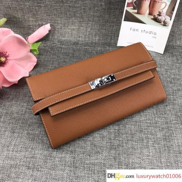 

2019 brand espom woman long wallets card holders purse passport bags fashion genuine leather for lady