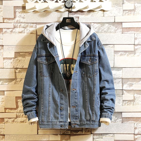 

2019 autumn japanese fashion washed denim jacket fashion new trend, Black