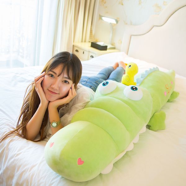 Kawaii crocodilo brinquedo de pelúcia grande pelúcia dos desenhos animados alligator brinquedos travesseiro bebê jogar bonecas travesseiro 47inch 120cm dy50616