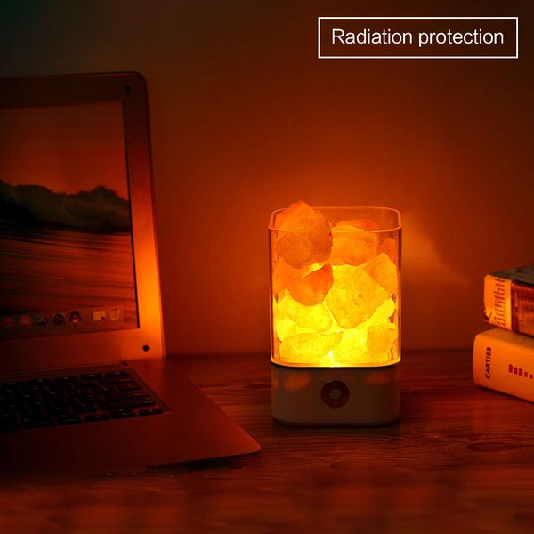 

brelong himalayan natural anion crystal salt lamp colorful usb night light