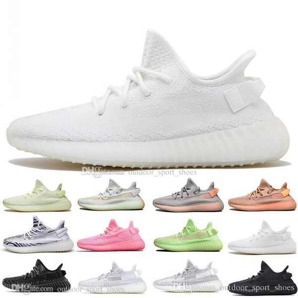 

kanye west clay v2 true form sesame white static mens running shoes rainbow discoloration red glow mens sport designer sneakers trainers