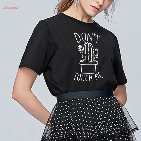 

cactus printing womens t shirt casual round neck european and american solid tide black white short t shirt woman tee shirts