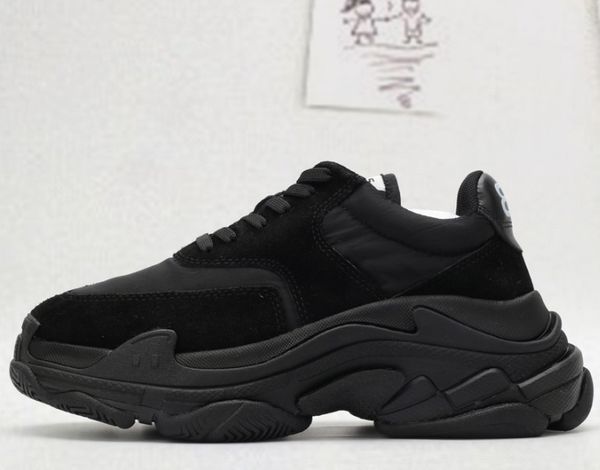 

wholesale fashion dad paris triple s casual shoes designer hiking sneakers men and women fashion casual shoes blue, Black