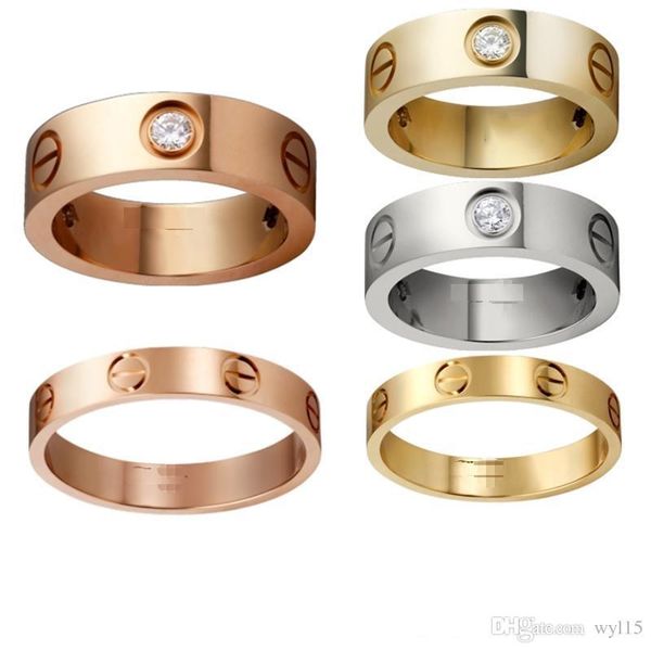 

brand eternal diamond ring fashion couple rings modern designer rings titanium steel alloy gift jewelry special offer, Silver