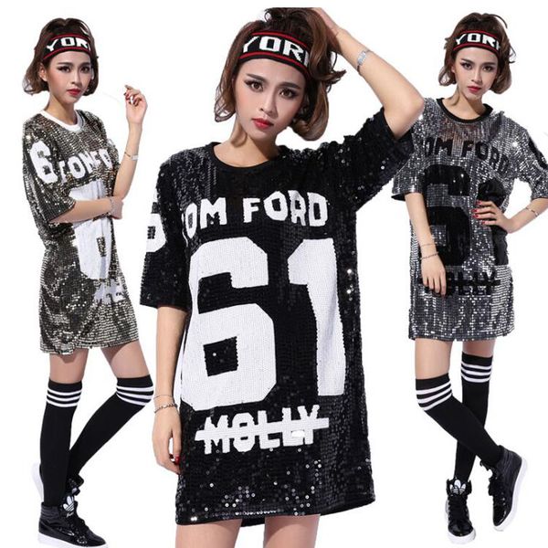 

women beyonce bulls sequined girls basketball 61 sport pole dance/disco/jazz dance/hip-hop t shirt wholesale, Black;red