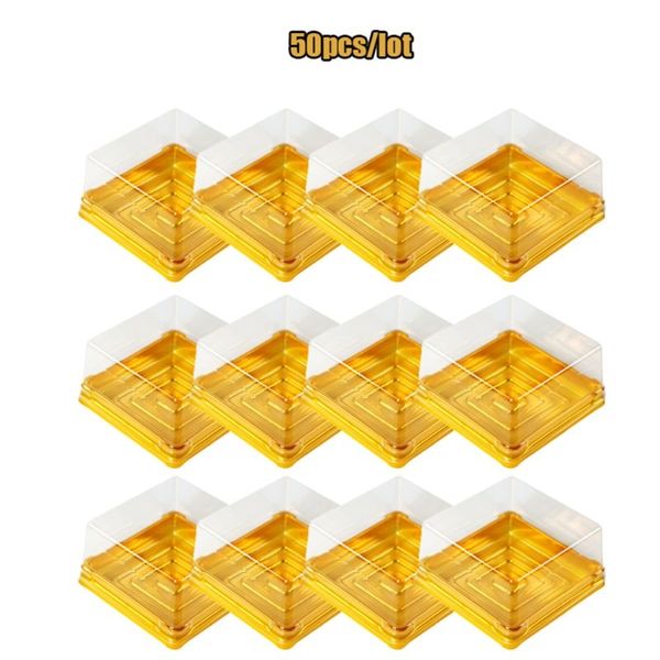 

50 шт mini square moon cake container свадеб фавор коробки 100g mooncake одноразовая посуда