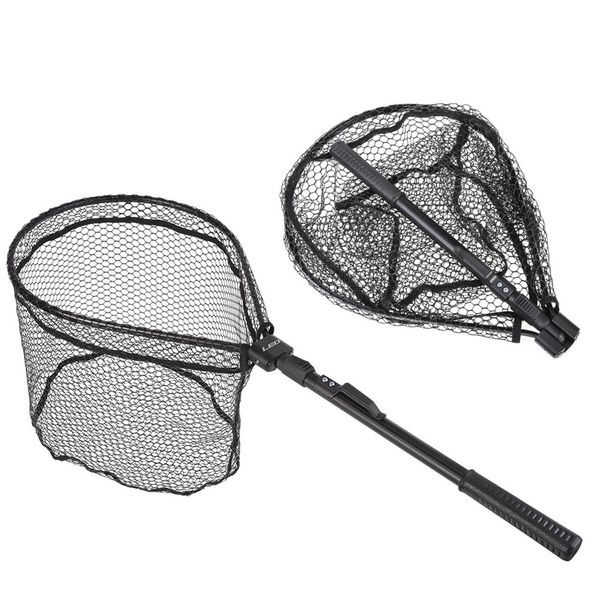 

collapsible fishing net aluminum alloy foldable nylon mesh fish catching landing fishing nets hv99