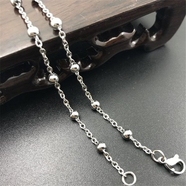 

50pcs/lot simple charms clip beads stainless steel cross chain for diy necklaces bracelets jewelry making accessories, Silver