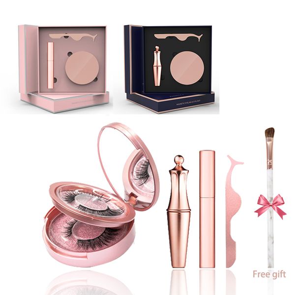 

false eyelashes 2 pairs 5 magnetic lashes eyeliner tweezer eyelashes for extension gift box christmas xmas new year birthday set