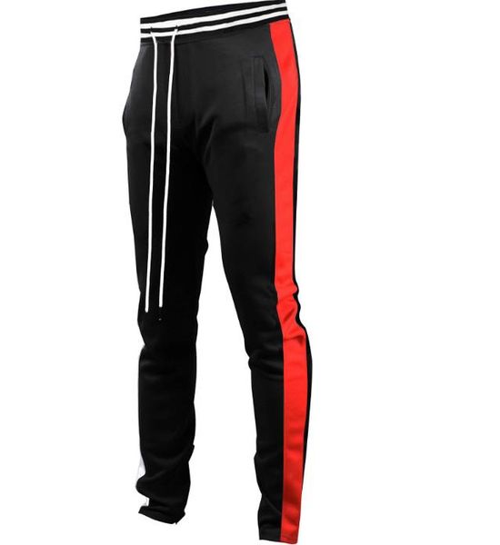 

men designer jogger pants mens spring casual male loose splice sports trousers pantalones, Black