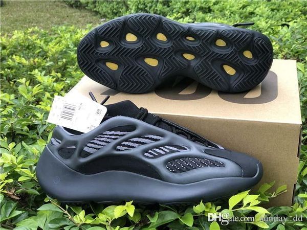 

new kanye west originals 700 v3 black azael running shoes 3m reflective wave runner glows in the dark men women sports sneakers with box