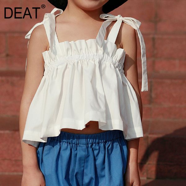 

deat] ребенок плиссированные splcied короткий отрезок ленты свободная посадка жилет новый v-образный воротник рукавов мода прилив весна осе, Black;white