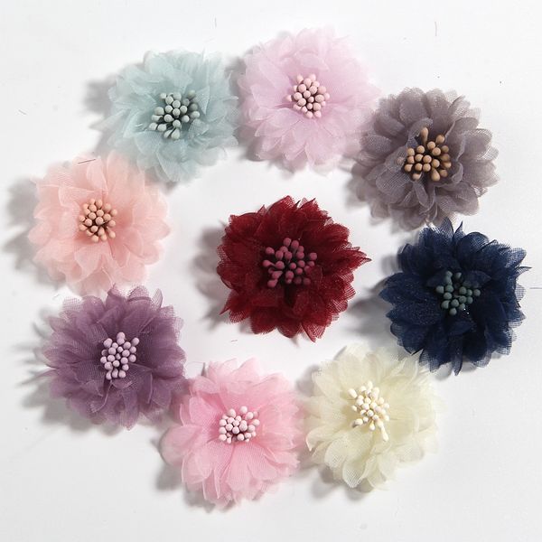 

decorative flowers & wreaths 200pcs 4cm 1.5" artificial fabric flower for dress wedding bouquet jewelry accessories brooch production c