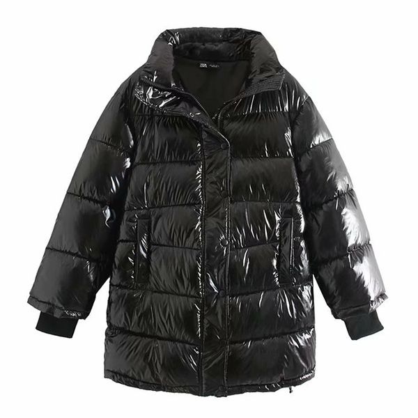 

rr black parkas women fashion winter thick stand collar coats women elegant pockets zipper cotton jackets female ladies jae